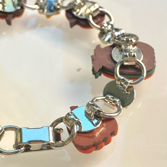 🚫SOLD OUT🚫Halloween Pumpkin & Moon Charm Bracelet - Spooky Season Jewelry - Picture 5 of 6